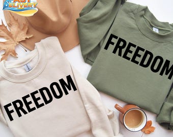 Freedom Sweatshirt, Patriotic Sweater, Conservative Republican Gift, Minimalist America USA Liberty Crewneck
