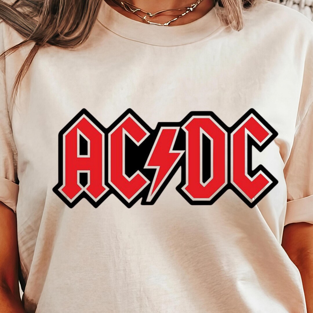 AC/DC Classic Logo T-shirt | Comfort Colors Rock Band Tee - Etsy