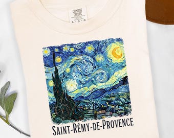 Van Gogh Starry Night Comfort Colors Tee - Dark Academia Art Shirt
