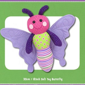 Butterfly soft toy pattern, DIY Butterfly softie,  PAPER pattern. Ready to ship :)