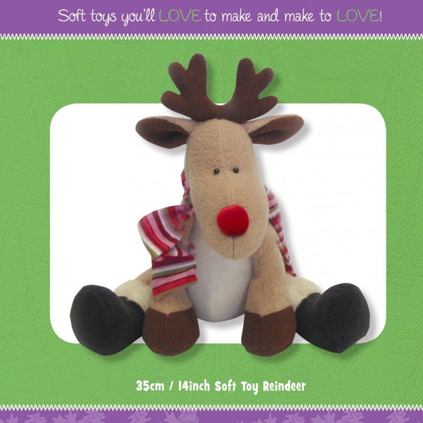 Reindeer soft toy pattern, DIY Deer softie,  PAPER pattern. Ready to ship :)