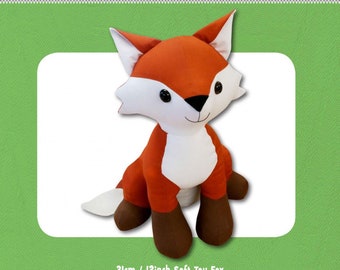 Fox soft toy pattern, DIY Fox softie, PAPER pattern. Ready to ship :)