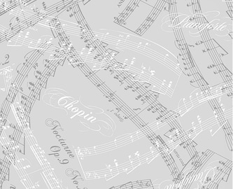1//2 Yard x 44 iGreat for Quilting, Sewing, Craft Projects, Throw Pillows /& More 1//2 Yard That Funky Jazz Musical Notes in Gray 100/% Cotton