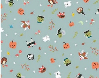 Halloween fabric, Trick or treat kids fabric, Kids Halloween fabric, Cute Halloween fabric for children 100% cotton for all sewing projects