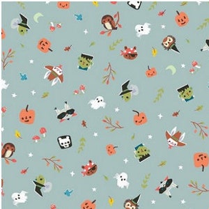 Halloween fabric, Trick or treat kids fabric, Kids Halloween fabric, Cute Halloween fabric for children 100% cotton for all sewing projects