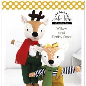 Willow and Darby Deer Make a Friend Sewing Pattern, DIY Deer softie,  PAPER pattern. Ready to ship :)