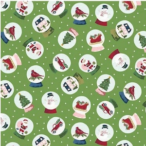 Snow globes fabric, Winter time fabric, Christmas fabric, Snowdays fabric, Winter Holidays fabric, Kids fabric  100% cotton for all sewing.