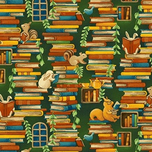 Books fabric, library fabric, Reading books fabric, Kids fabric, Love books fabric 100% cotton for Quilting and all sewing projects