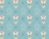 Southwest fabric, Tribal motifs fabric, arrows fabric, Native American southwestern teal fabric 100 cotton for all sewing projects.