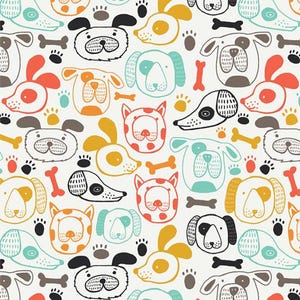 Colorful dogs Woof This Way, Oh Woof collection, Art gallery fabrics designed to mix & match and spark your creativity 100% Premium cotton
