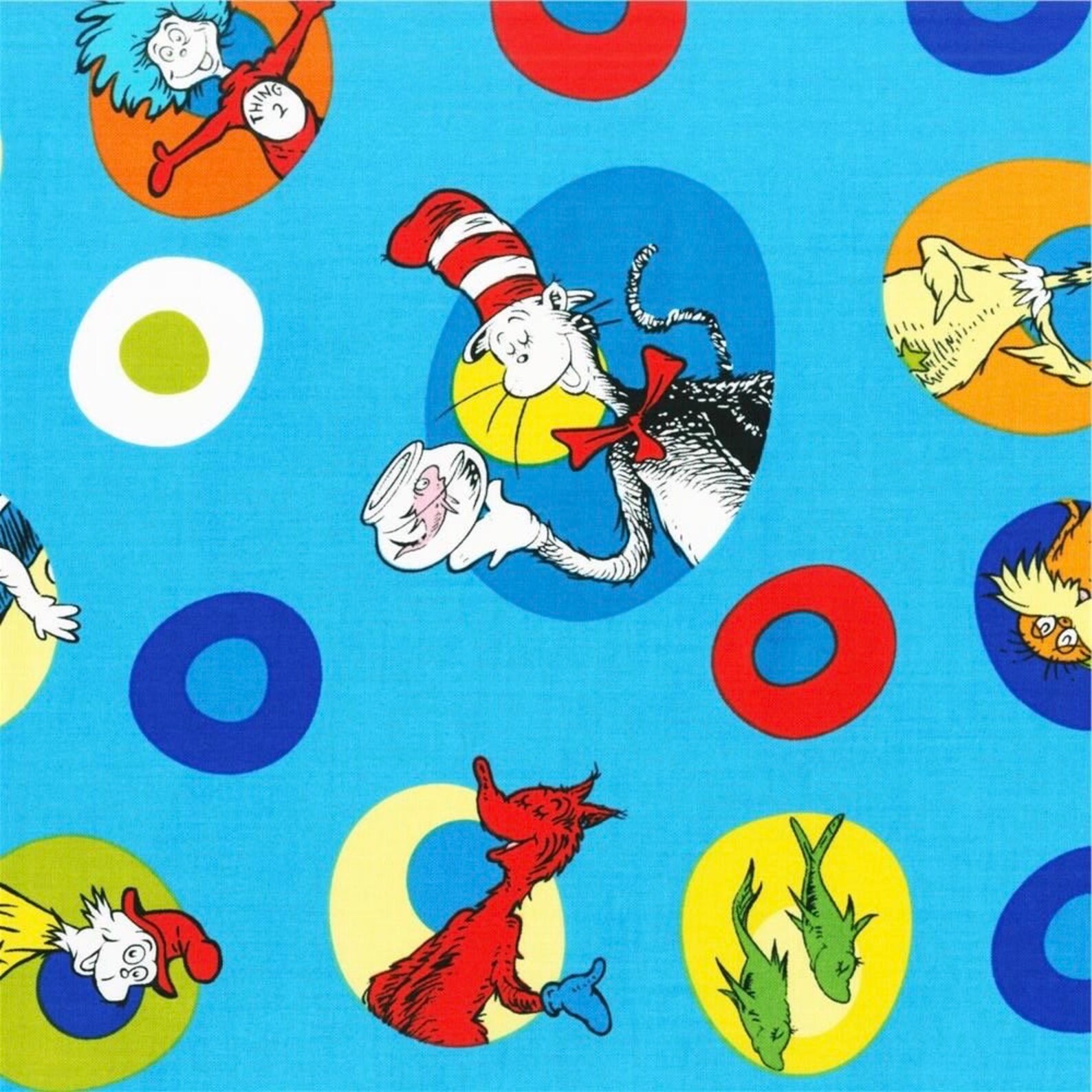 Cat in the Hat Fabric Dr Seuss Fabric Celebrate Seuss Etsy