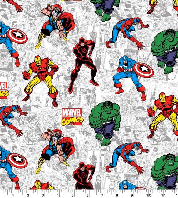 Marvel Heroes Fabric, Boys Fabric, Children's Cartoons Super