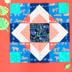 Elephants fabric, Blue elephants on blue tones fabric for Selva collection, Art gallery "feel the difference" oeko tex fabric 100% cotton afbeelding 7