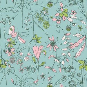 Wild flowers fabric from the Signature collection, Art gallery "feel the difference" oeko tex fabric 100% cotton.
