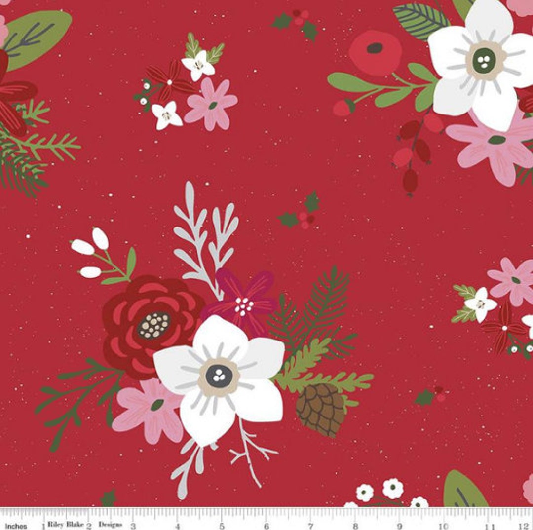 Poinsettias & Pine – Jelly Roll – Farm Fresh Fabrics