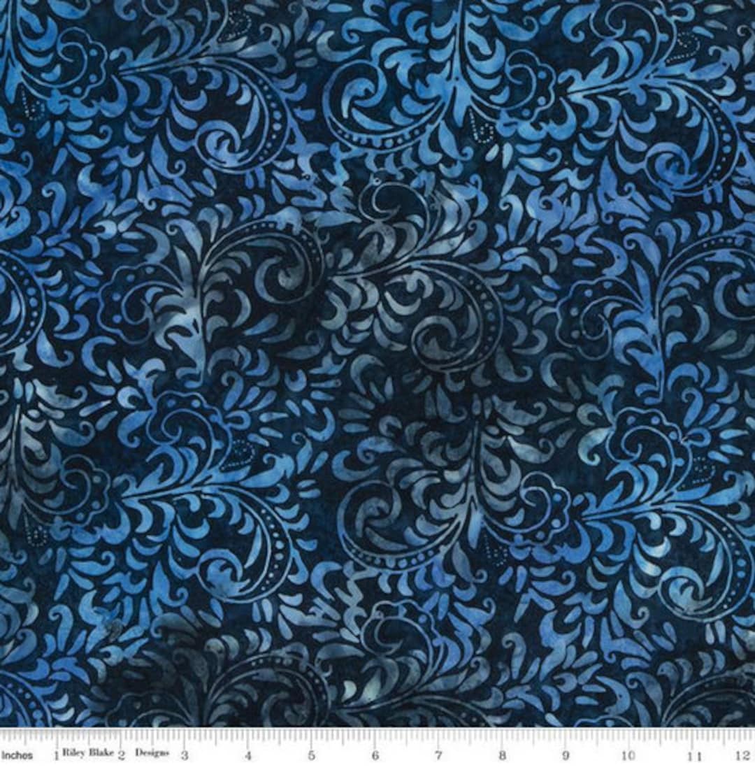 Blue - Hand Printed Cotton Batik Fabric 12 main image 1