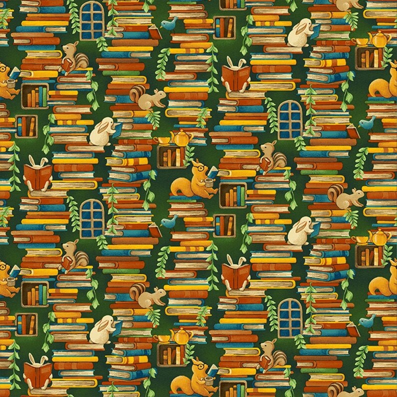 Books Fabric Library Fabric Reading Books Fabric Kids Etsy