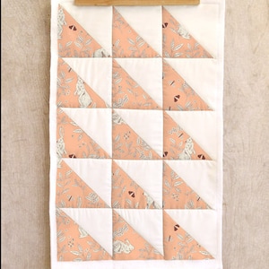Bunnies fabric, Rabbits and branches over peach for Meriwether Collection Art gallery "feel the difference" oeko tex fabric 100% cotton image 8