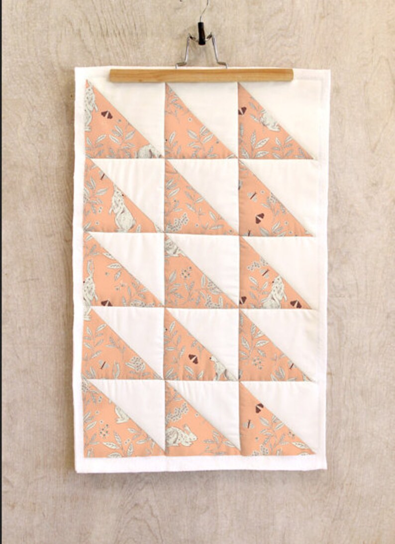 Bunnies fabric, Rabbits and branches over peach for Meriwether Collection Art gallery "feel the difference" oeko tex fabric 100% cotton image 8