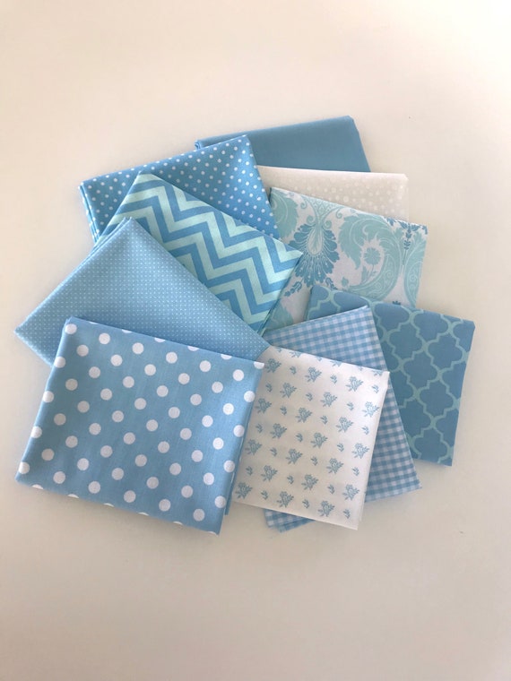 Baby blue fabric Baby boy fabric Bundle of 10 Fat Quarters Etsy