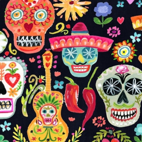 Sugar Skull Fabric - Etsy