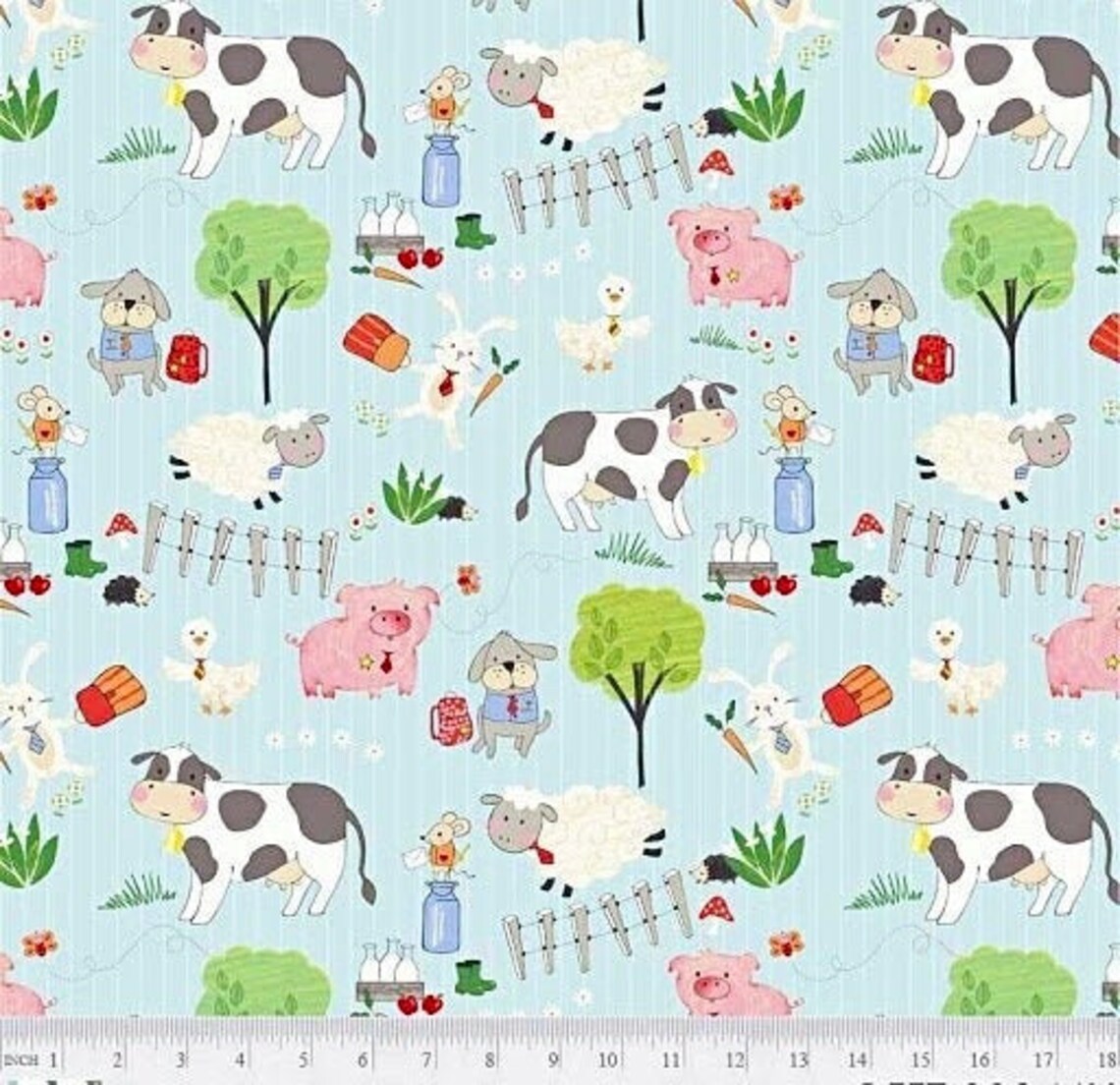 Farm animals fabric animals Baby fabric kids fabric 100 Etsy