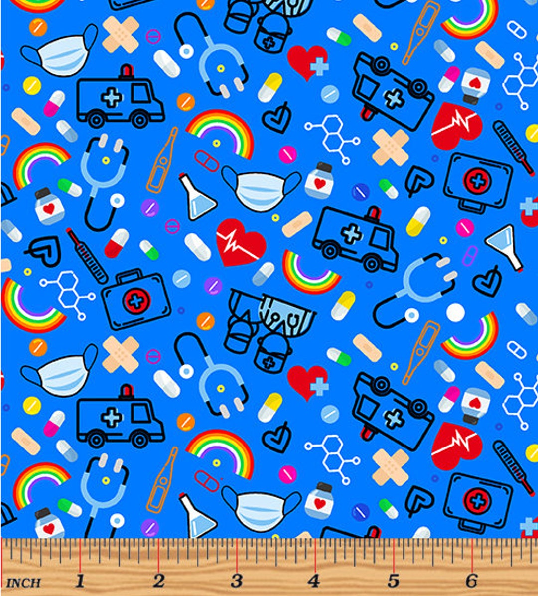 Healthcare Essentials Fabric Nurses and Doctors Fabric Etsy