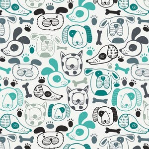 Dogs fabric, Woof That Way for Oh Woof collection, Art gallery fabrics designed to mix & match and spark your creativity 100% Premium cotton