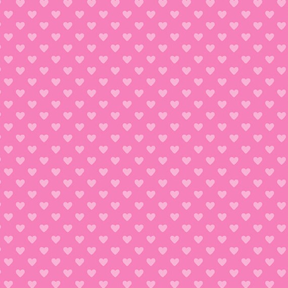 Pink hearts fabric Pink on pink fabric Pink hearts over pink Etsy