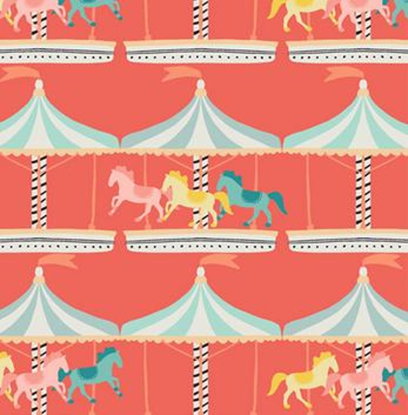 Kids Fabric, Carousel Joy by Alexandra Bordallo for Petite Circus ...