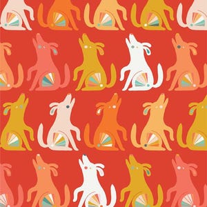 Dogs fabric, Happy Howl from Oh Woof collection, Art gallery fabrics designed to mix & match and spark your creativity 100% Premium cotton.
