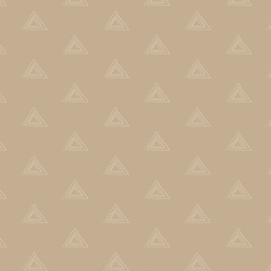 May include: A seamless pattern of white outlined triangles on a beige background. The triangles are layered on top of each other, creating a geometric design.
