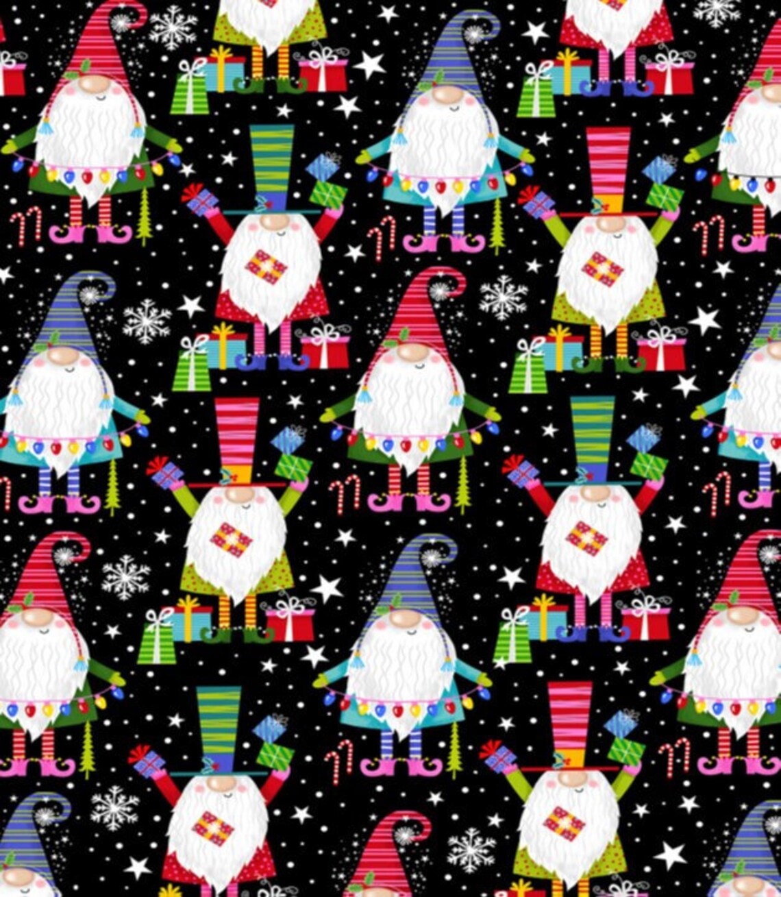 Gnomes Fabric Christmas Gnomes Christmas Fabric Kids Etsy New Zealand