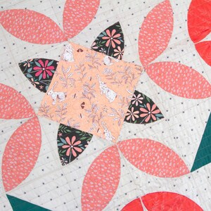 Bunnies fabric, Rabbits and branches over peach for Meriwether Collection Art gallery "feel the difference" oeko tex fabric 100% cotton image 5