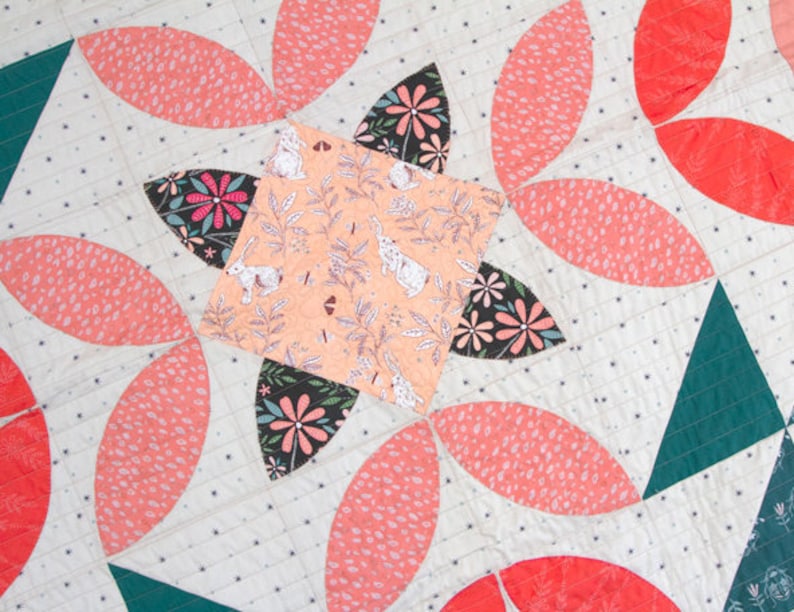 Bunnies fabric, Rabbits and branches over peach for Meriwether Collection Art gallery "feel the difference" oeko tex fabric 100% cotton image 5