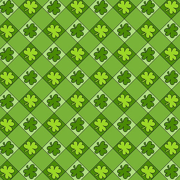 Shamrocks fabric, Irish clovers fabric, Saint Patricks fabric, Green shamrocks for Irish day celebration fabric 100% cotton for all sewing