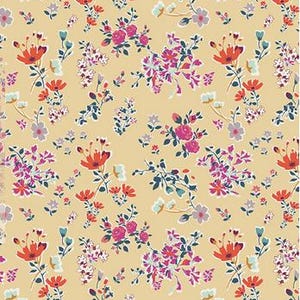 Boho Floral fabric, Wild flowers from the Fusions Boho collection, Art gallery "feel the difference" oeko tex fabric 100% cotton.