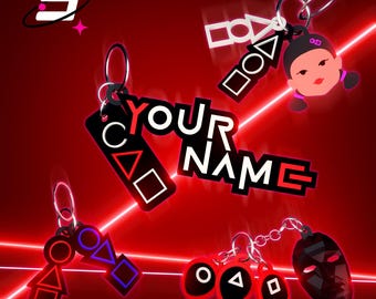 Llavero con símbolo geométrico – Formas impresas en 3D – Círculo, triángulo, cuadrado – Envío gratis