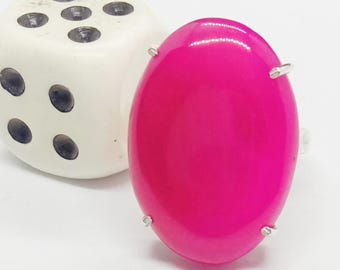 Pink Botswana Agate Ring: Handmade 925 Sterling Silver Boho Jewelry