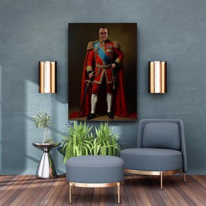 Custom Royal Portrait from Photo, Renaissance Portrait, Historical Painting, Personalized King Regal Artwork His Majesty, Human Portrait