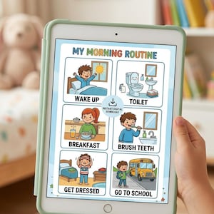Morning Routine Chart for Kids – Visual Schedule Printable – Autism & ADHD Morning Routine