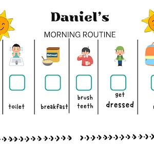 Tableau de routine visuelle imprimable pour enfants | Horaire quotidien pour l'autisme et le TDAH | Planificateur visuel pour les enfants ayant des besoins spéciaux