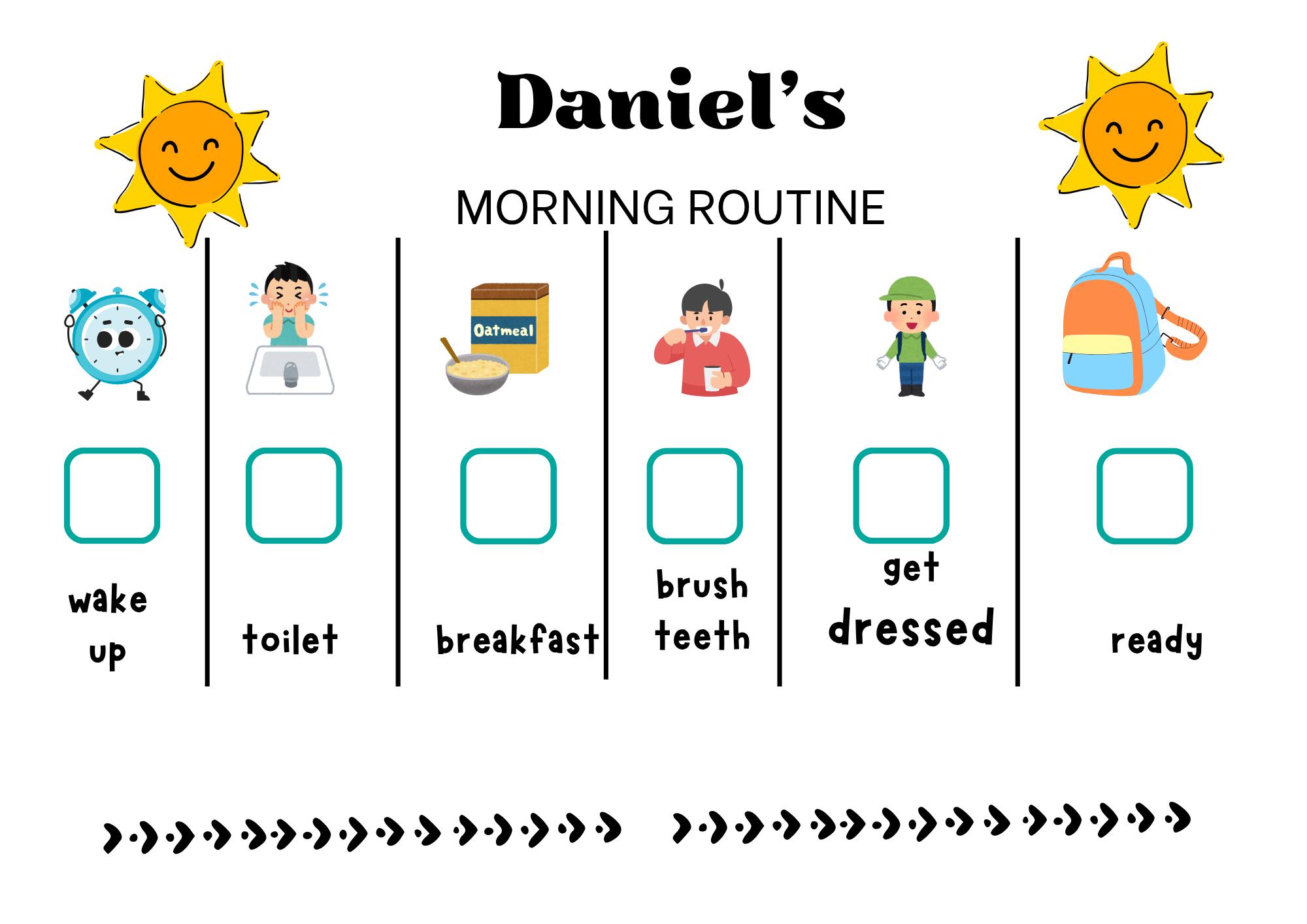 Printable Visual Routine Chart for Kids | Autism, ADHD Daily Schedule ...