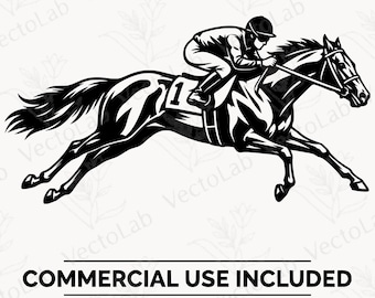Cavalo de corrida SVG Jóquei Puro-sangue Galopando Derby Pista de corrida Equestre Garanhão correndo PNG Clipart