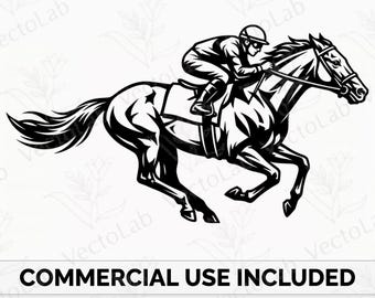 Jóquei SVG Corrida de Puro-Sangue Vetor PNG Clipart Download Digital Máquina Cricut