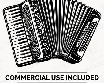Acordeão SVG PNG Vetor Clipart Instrumento Musical Música Folclórica Download