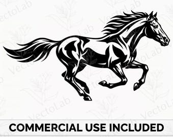 Cavalo galopando SVG Garanhão correndo Vetor PNG Clipart Download digital Máquina Cricut