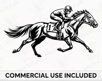 Corrida de Cavalos SVG Jóquei Puro-Sangue Vetor PNG Clipart Download Digital Máquina Cricut