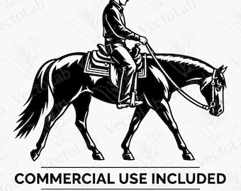 Arquivo vetorial PNG para Cricut de cavalo Quarto de Milha, estilo rancheiro, estilo western.