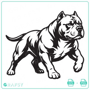 American Bully SVG Dog Breed Pitbull PNG Head Mascot Vector Clipart Digital Download